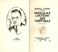 Borisa Vipera apceru krājuma ”Mākslas likteņi un vērtības” titullapa